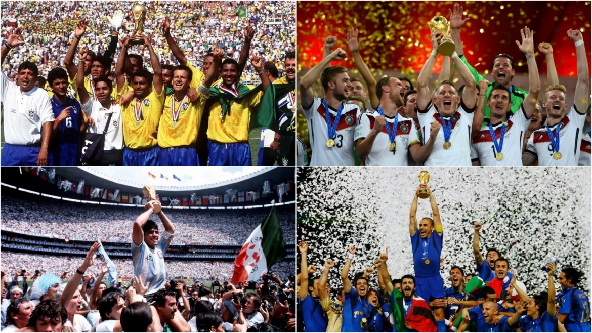 Bảng xếp hạng các đội tuyển vô địch World Cup nhiều nhất lịch sử tính đến trước World Cup 2026 như sau:
