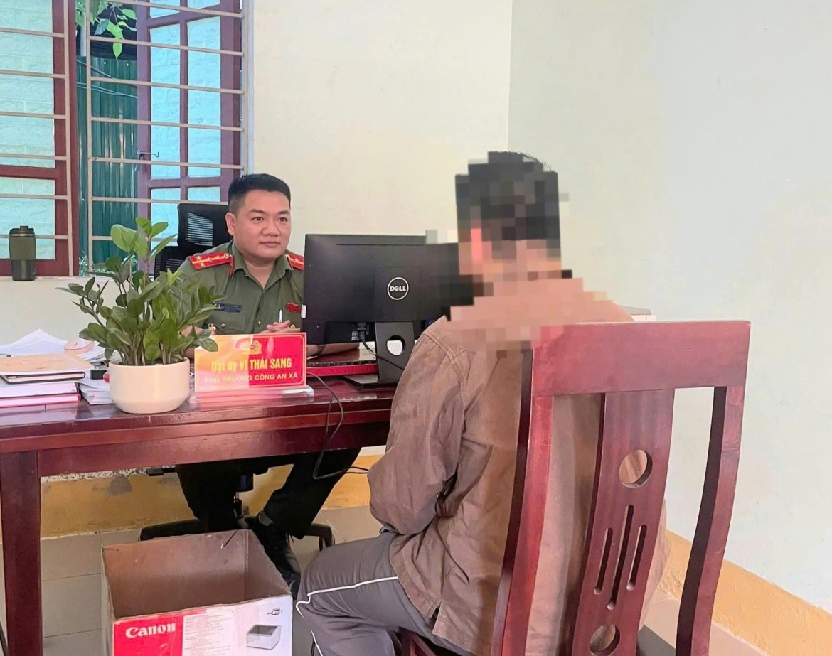 L.T.A tại cơ quan công an. (Ảnh: Công an Nghệ An).