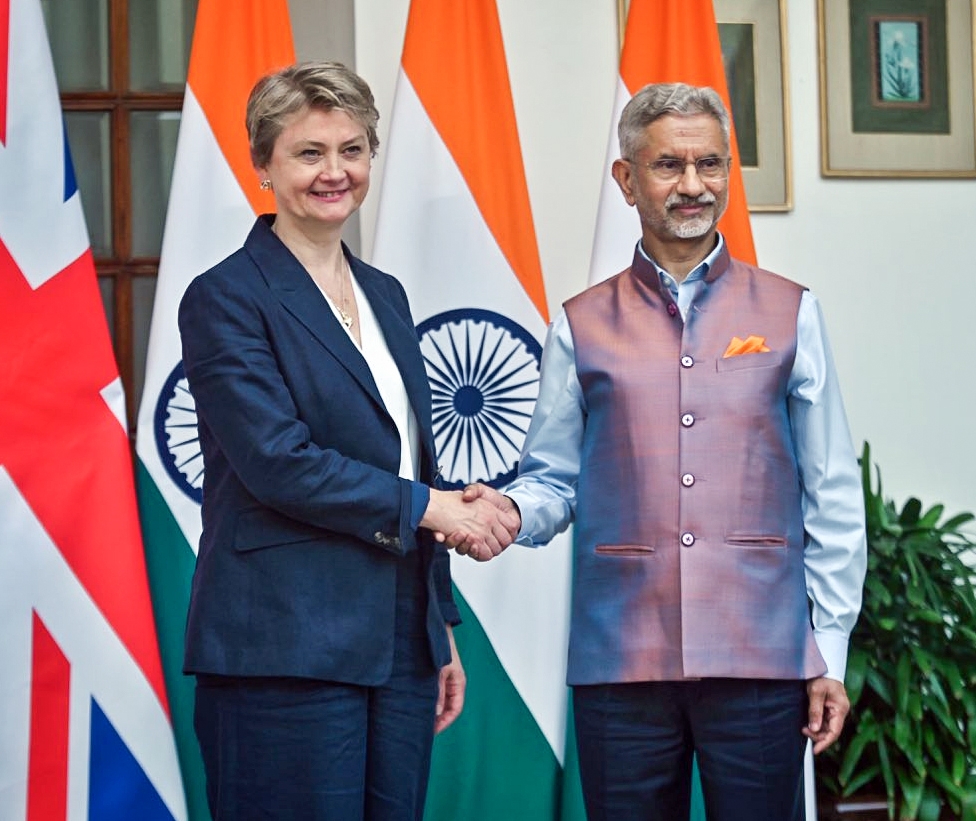 Bộ trưởng Ngoại giao Ấn Độ S. Jaishankar và Ngoại trưởng Anh Yvette Cooper tại New Delhi ngày 4/6. (Ảnh: ANI)