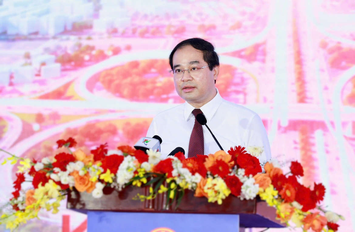 Bí thư Tỉnh ủy Thái Nguyên Trịnh Xuân Trường phát biểu tại lễ khởi công