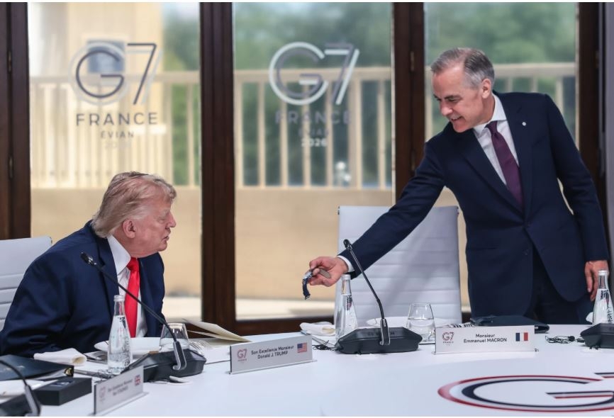 Tổng thống Trump tại Hội nghị G7. Ảnh: AP