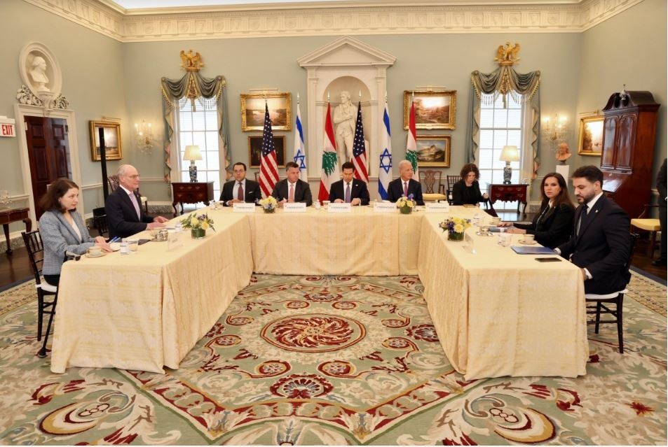 Phái đoàn Israel – Lebanon tiến hành đàm phán tại Washington (Mỹ) ngày 14/4/2026. Ảnh: X