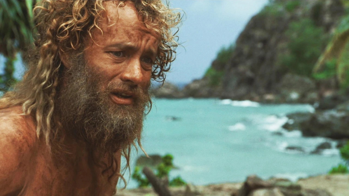 Trong "Cast Away" (2000), Tom Hanks hóa thân thành Chuck Noland, người đàn ông bị mắc kẹt nhiều năm trên một hòn đảo hoang giữa Thái Bình Dương.