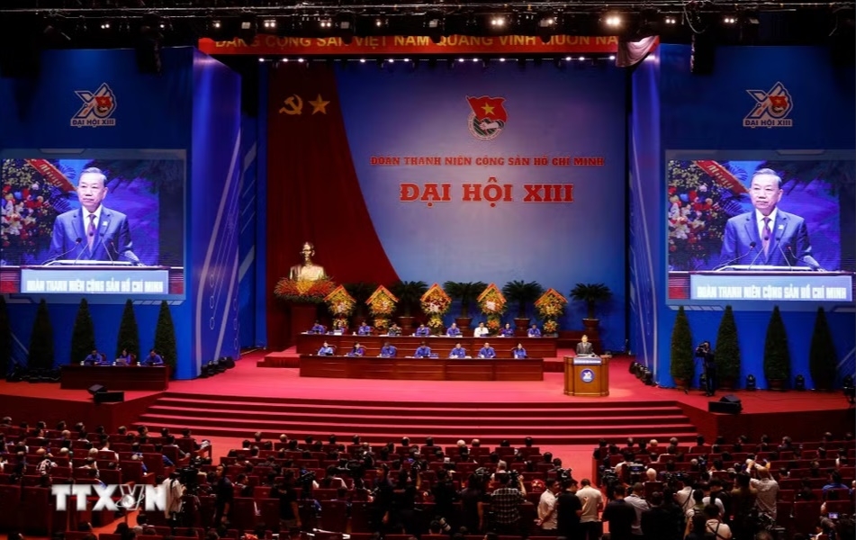 Toàn cảnh Đại hội đại biểu toàn quốc Đoàn Thanh niên Cộng sản Hồ Chí Minh lần thứ XIII.