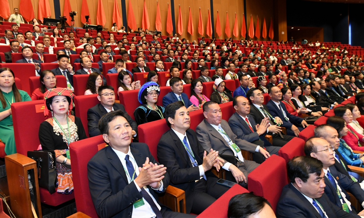Các đại biểu dự Đại hội đại biểu toàn quốc Hội Nông dân Việt Nam lần thứ IX. (Ảnh: Lâm Hiển)