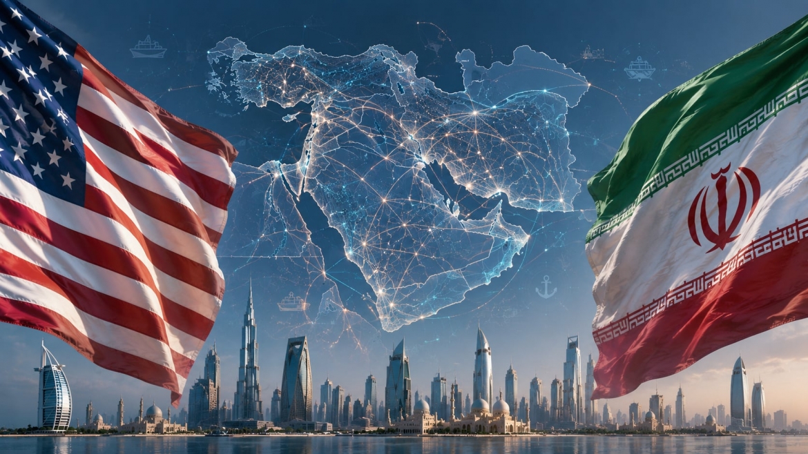 Mỹ và Iran đang nỗ lực đàm phán trong bối cảnh eo biển Hormuz bị đóng cửa trở lại. Đồ họa: ChatGPT.