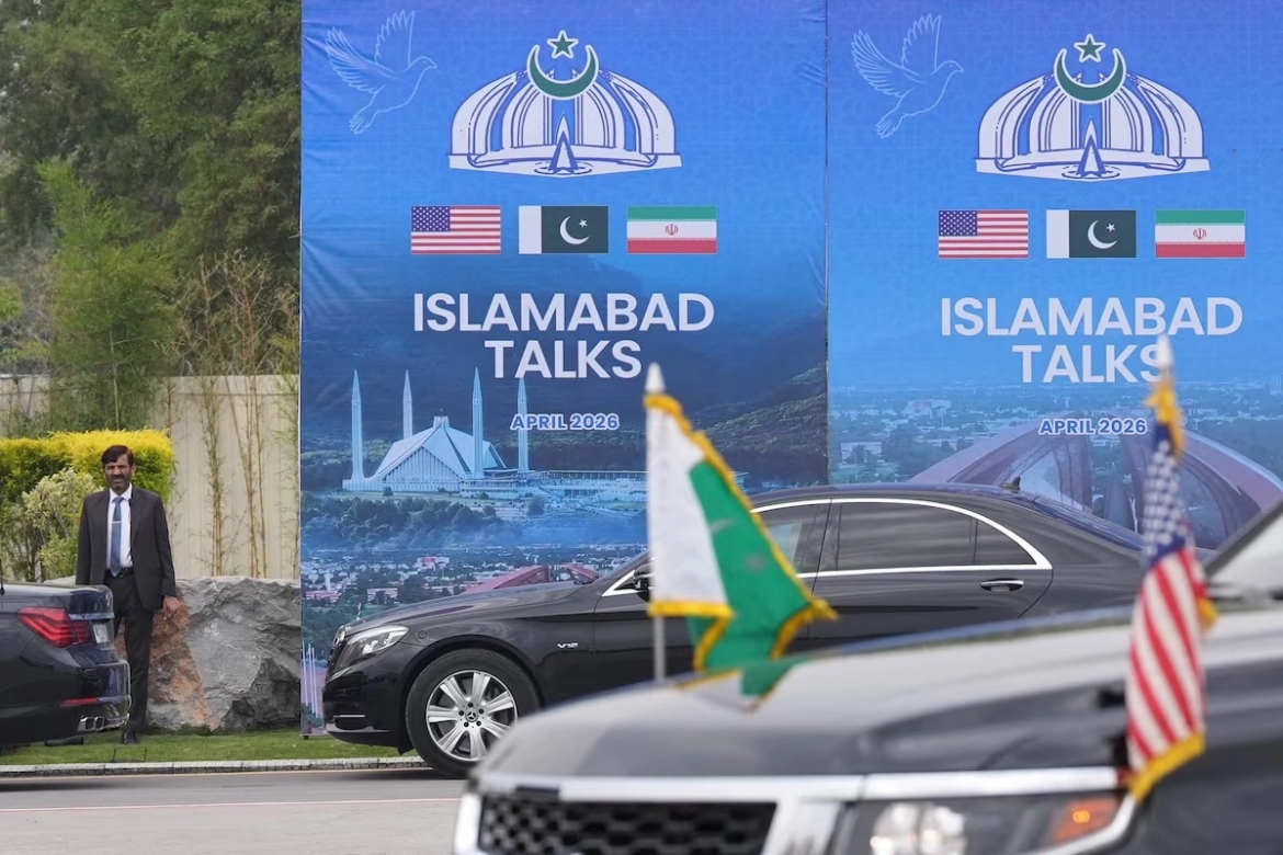 Các cuộc đàm phán giữa Mỹ và Iran nhằm chấm dứt xung đột ở Trung Đông diễn ra tại Islamabad, Pakistan hồi tháng 4/2026. (Ảnh: Reuters)