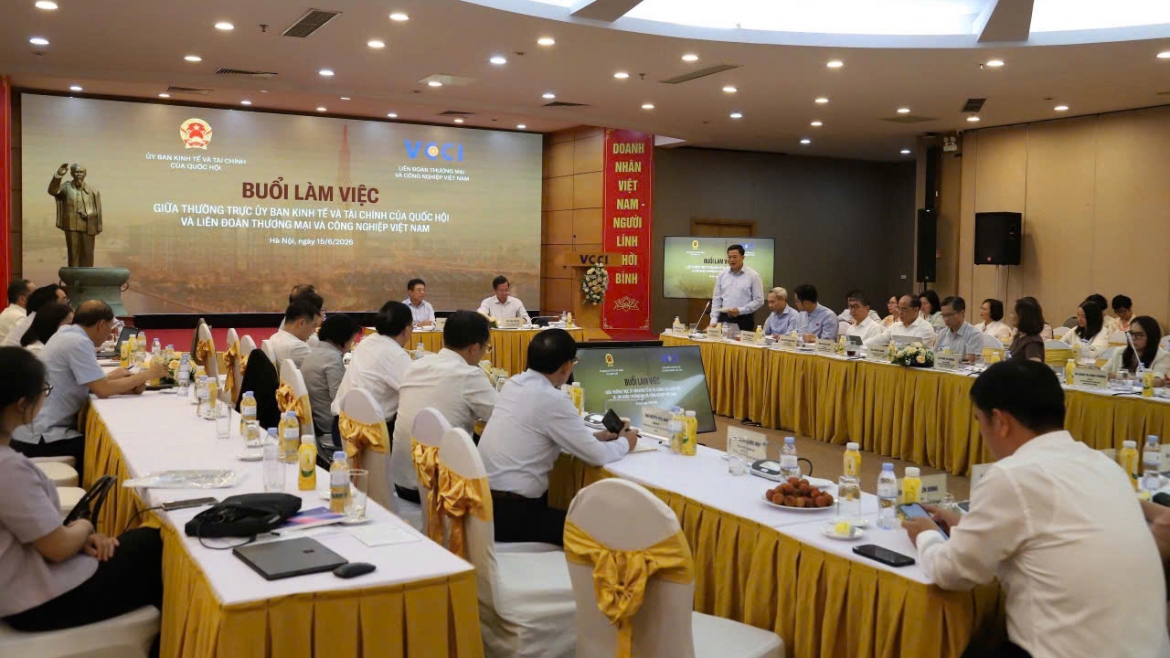 Buổi làm việc sáng 15/6 của Liên đoàn Thương mại và Công nghiệp Việt Nam (VCCI) với Thường trực Ủy ban Kinh tế và Tài chính của Quốc hội