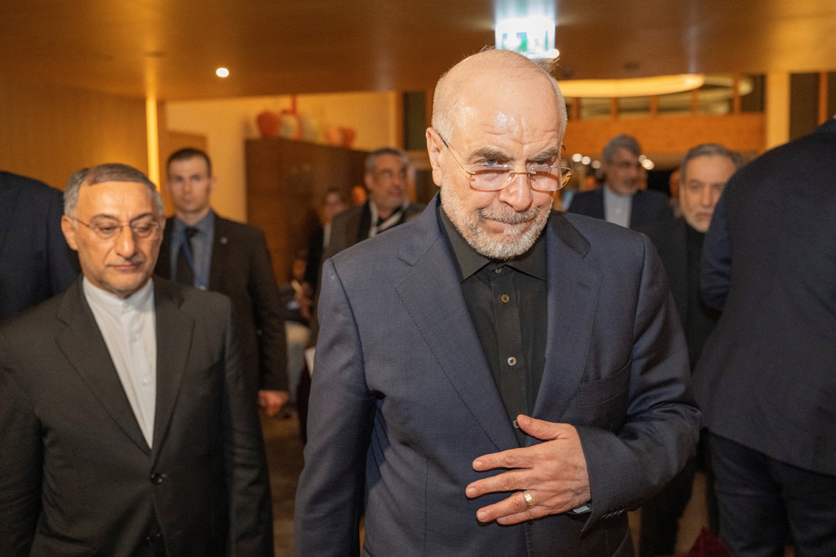 Chủ tịch Quốc hội Iran Mohammad Bagher Ghalibaf tại khu nghỉ dưỡng Buergenstock, Thụy Sĩ, ngày 20/6/2026. Ảnh: Reuters