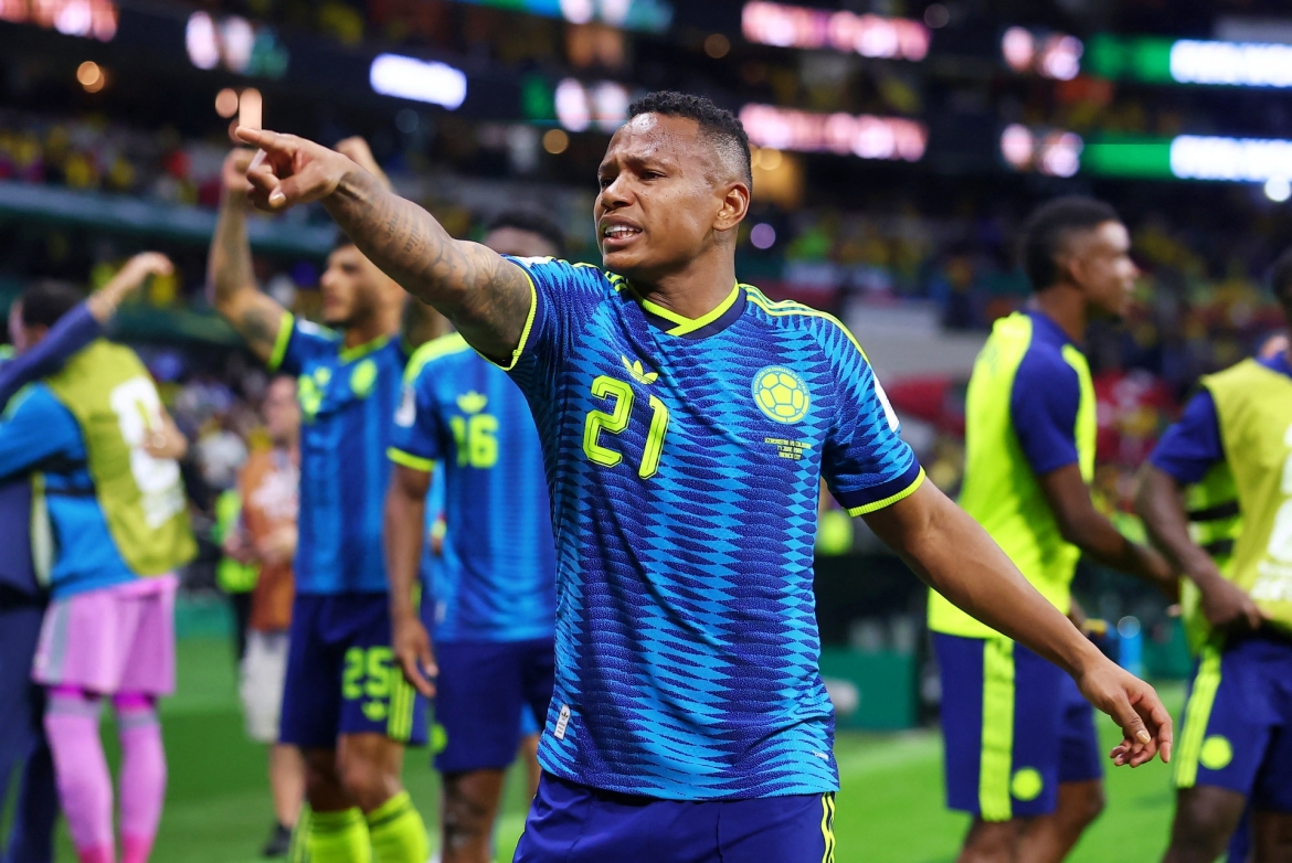 Campaz ấn định chiến thắng 3-1 cho Colombia. (Ảnh: Reuters)