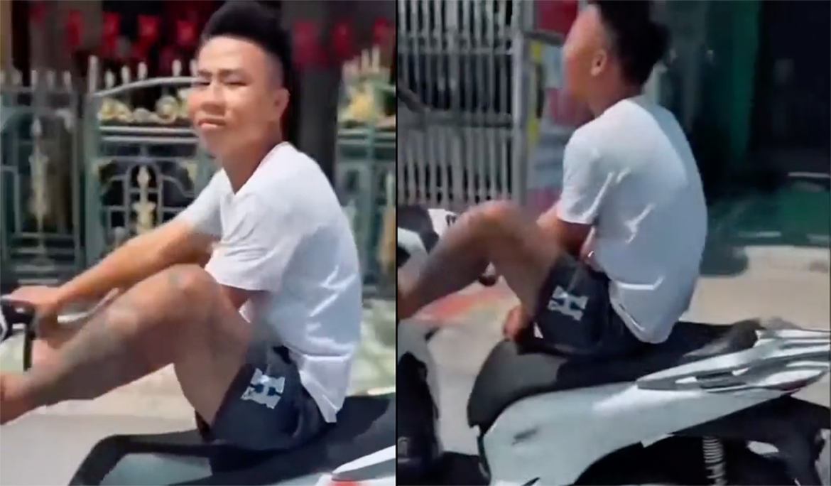 Hình ảnh người vi phạm (Ảnh: cắt từ clip)