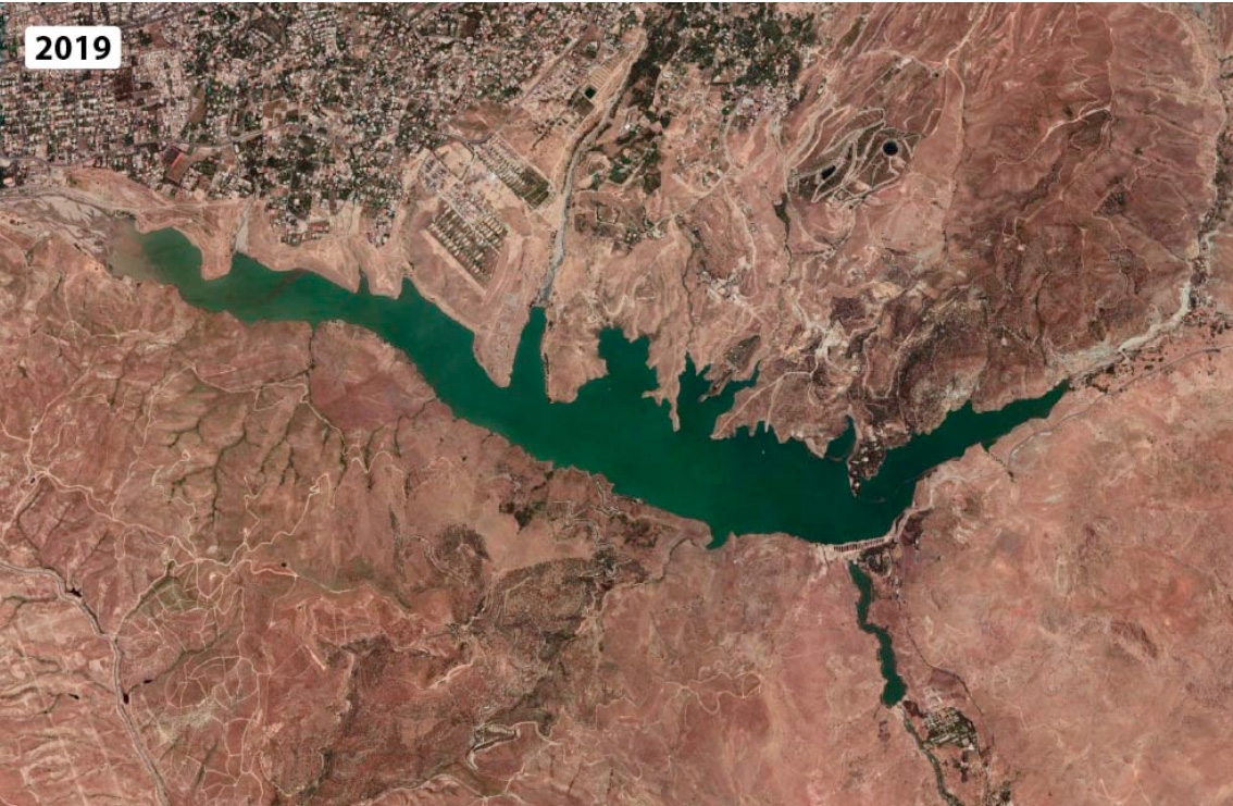 Đập Latyan ở Tehran, Iran năm 2019. Ảnh: Google Earth