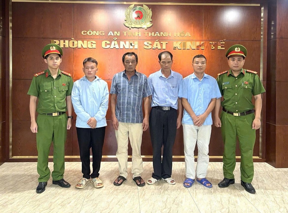 Các đối tượng có liên quan đến vụ việc. Ảnh: Công an Thanh Hóa