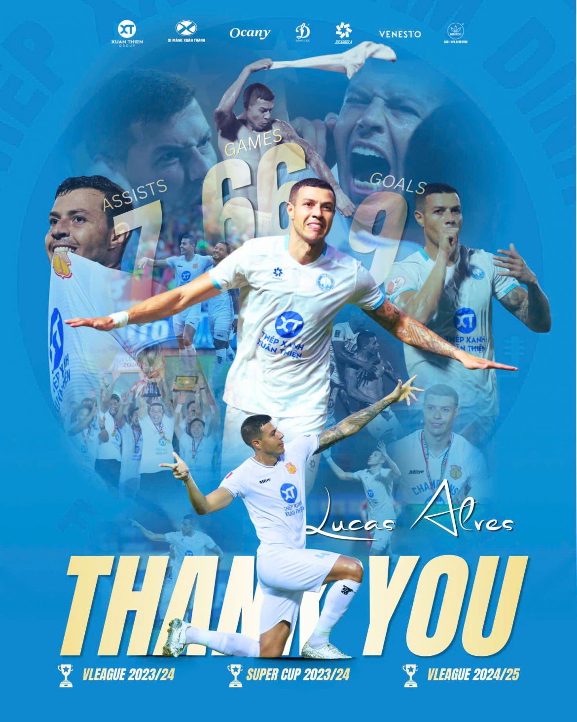 CLB Nam Định chia tay trung vệ Lucas Alves.