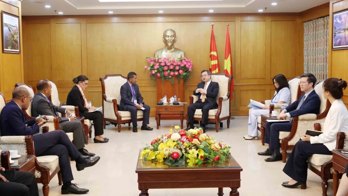 Toàn cảnh buổi tiếp. Ảnh: TTXVN.