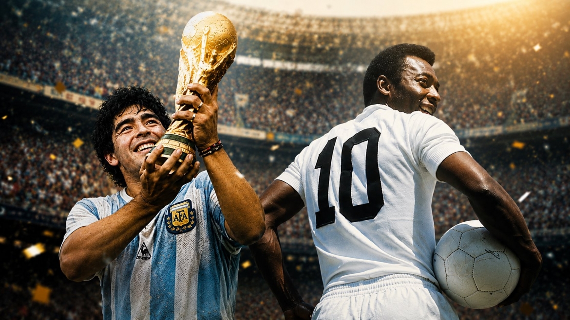 Pelé và Maradona, hai cái tên đã vượt khỏi giới hạn của bóng đá để trở thành biểu tượng văn hóa toàn cầu.