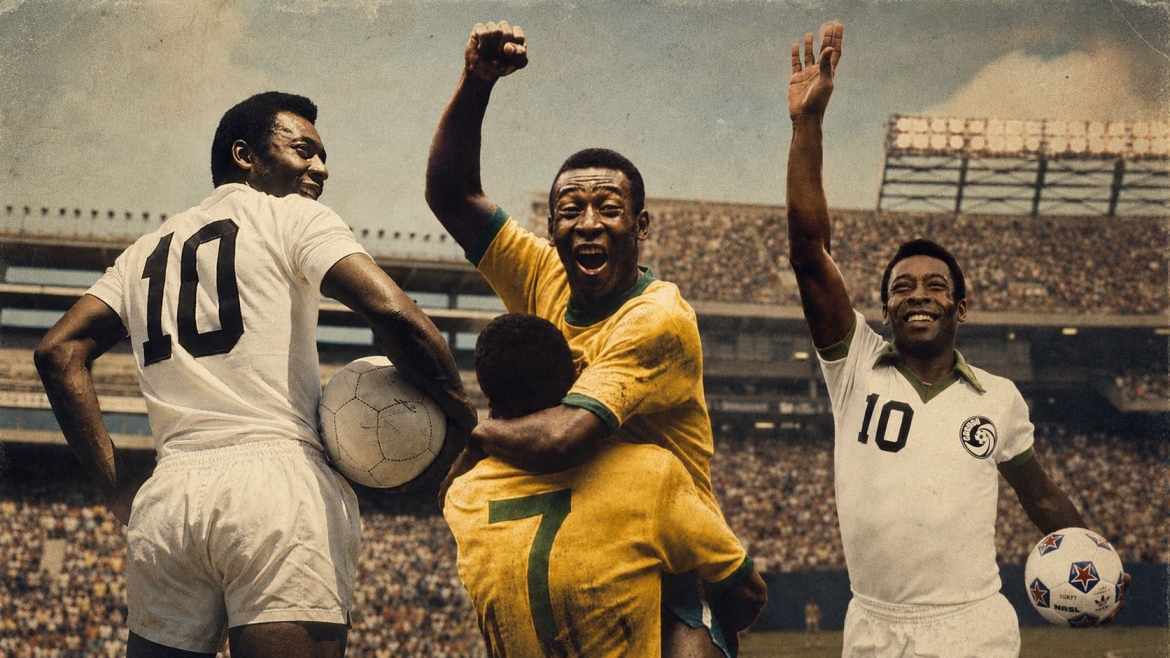Hình ảnh Pelé khoác áo số 10 góp phần biến số áo này thành biểu tượng bất tử trong lịch sử bóng đá.