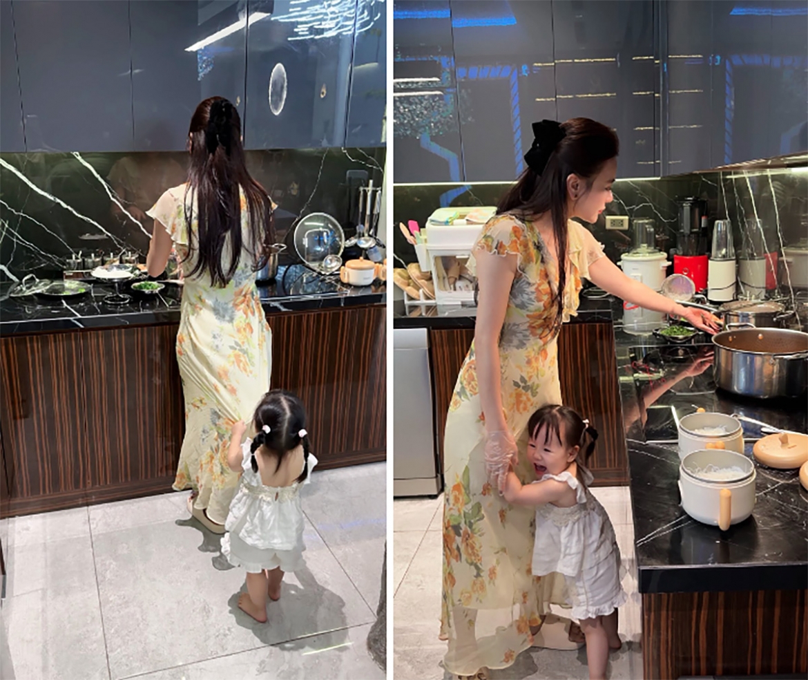 Phương Oanh hài hước comment “Không hề bám mẹ” dưới bức ảnh hoàn toàn trái ngược hoàn toàn với bức ảnh nhanh chóng khiến cư dân mạng bật cười.