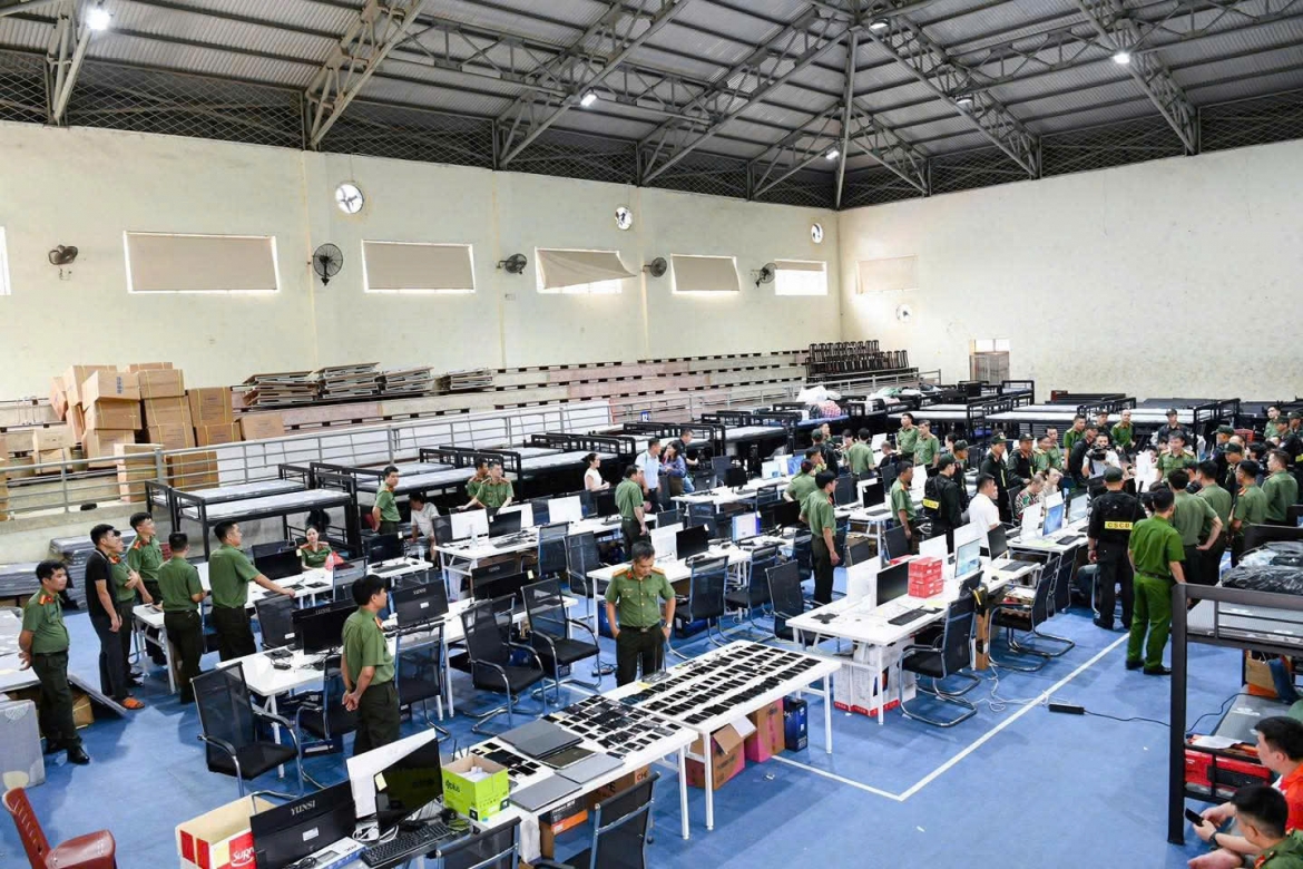 Công an tỉnh Phú Thọ kịp thời ngăn chặn nhóm đối tượng lừa đảo xuyên quốc gia âm mưu thiết lập trung tâm hoạt động tại Việt Nam. Ảnh CAPT.