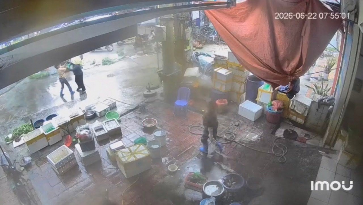 Hình ảnh sử việc được camera an ninh ghi lại.
