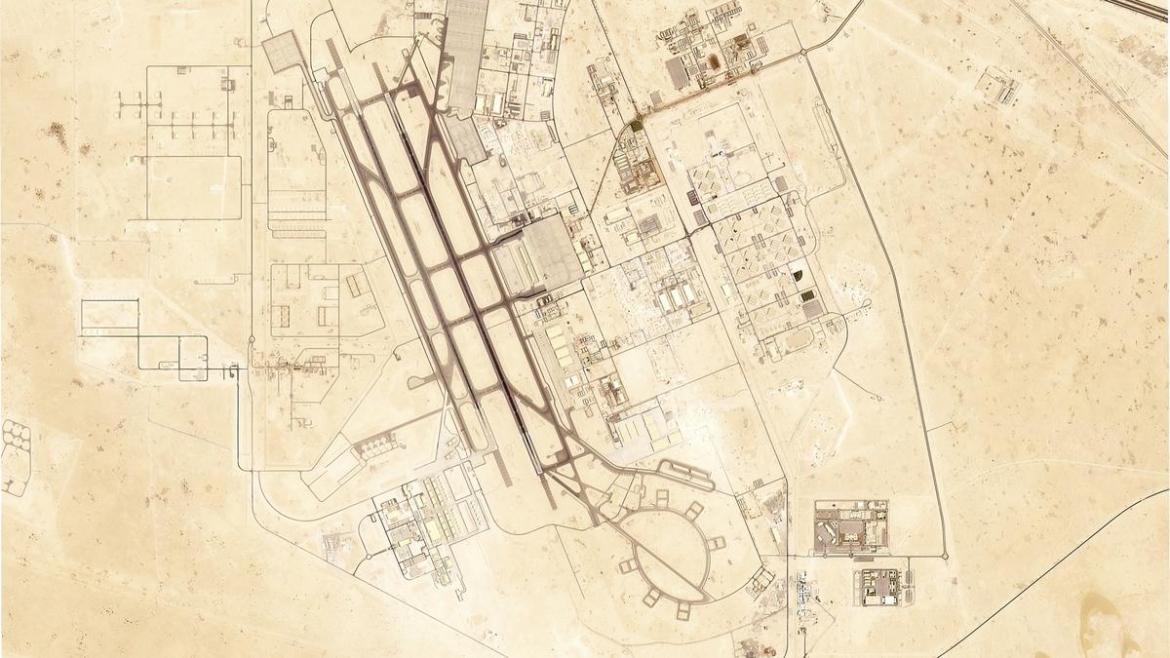 Hình ảnh vệ tinh này căn cứ Không quân Al Udeid gần Doha, Qatar ngày 18/6/2025 (Nguồn: AP)