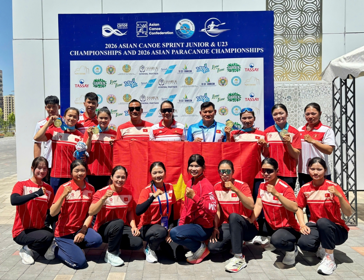 Canoeing Việt Nam bội thu huy chương ở giải châu Á 2026