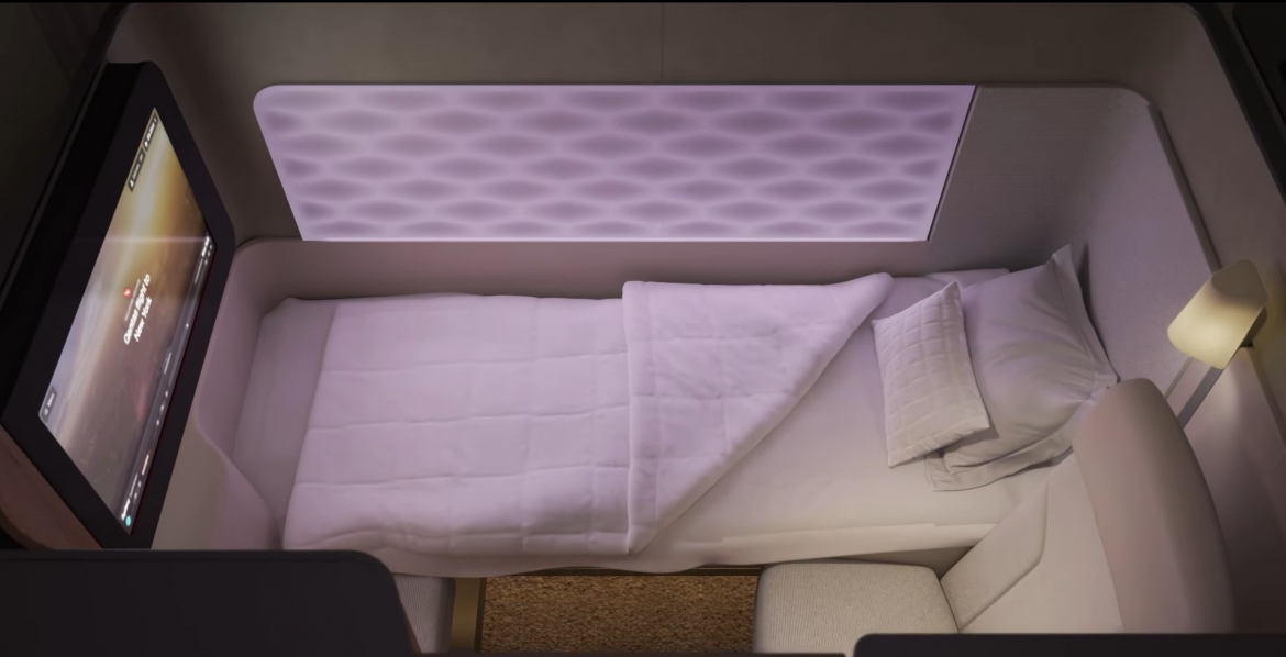 Khoang hành khách hạng thương gia của Qantas dự kiến phục vụ hành khách trên các chặng bay siêu dài (Nguồn: Qantas)
