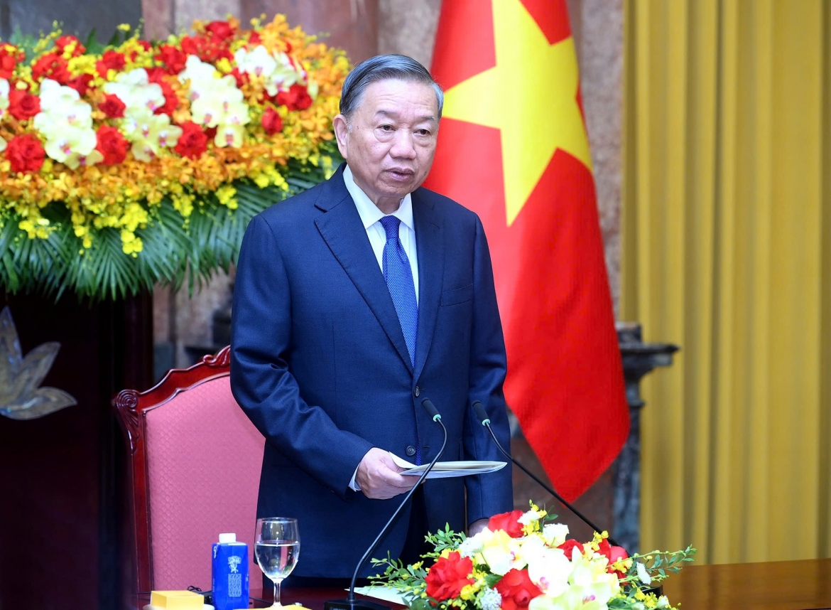 Tổng Bí thư, Chủ tịch nước Tô Lâm phát biểu tại cuộc tiếp các Trưởng đoàn tham dự Diễn đàn Tương lai ASEAN 2026. Nguồn: Báo Chính phủ