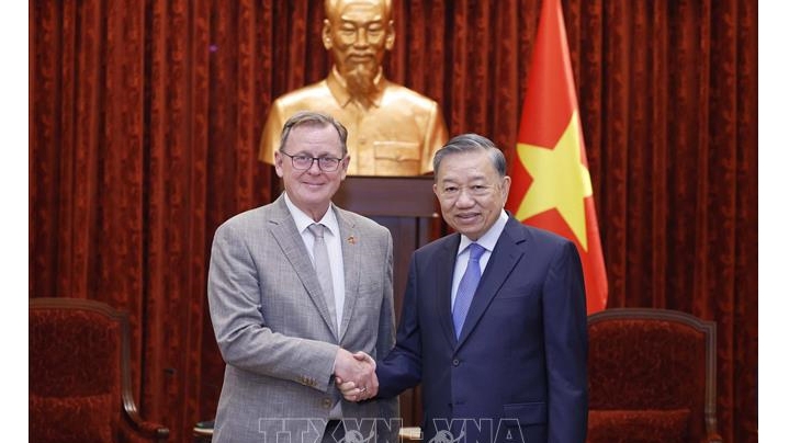 Tổng Bí thư, Chủ tịch nước Tô Lâm tiếp Phó chủ tịch Quốc hội Cộng hòa Liên bang Đức. Ảnh TTXVN