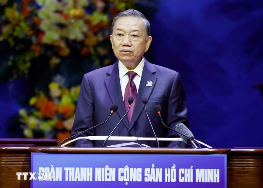 Tổng Bí thư, Chủ tịch nước Tô Lâm phát biểu tại Đại hội. 