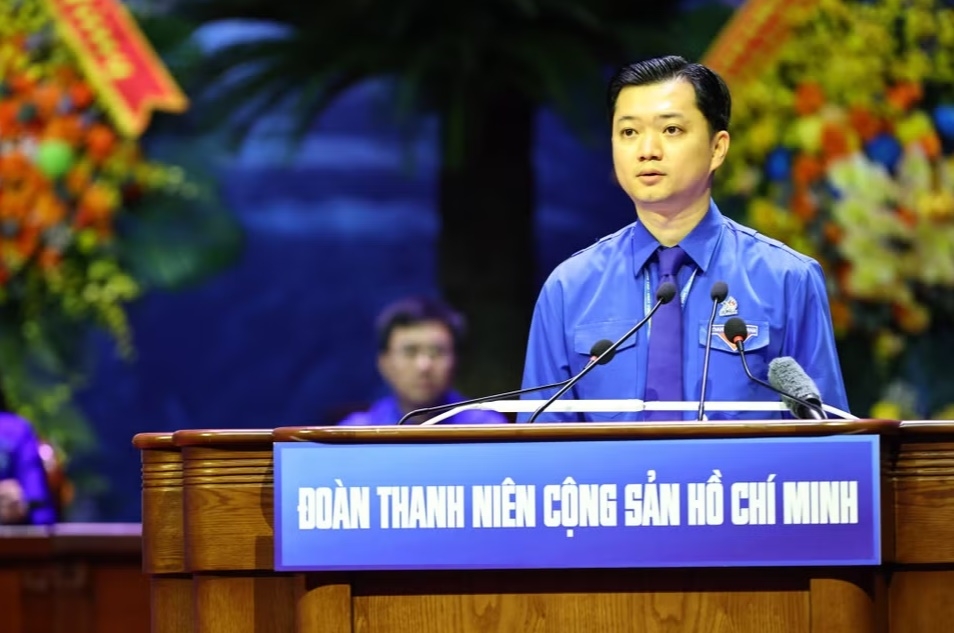 Bí thư Thường trực Trung ương Đoàn Nguyễn Minh Triết phát biểu.