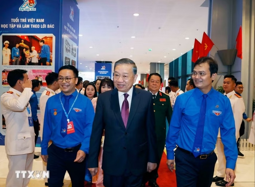 Tổng Bí thư, Chủ tịch nước Tô Lâm cùng các đại biểu dự Đại hội Đoàn toàn quốc lần thứ XIII