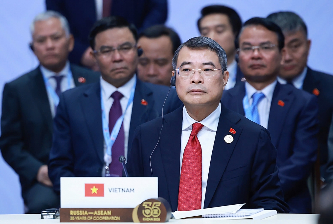 Thủ tướng Chính phủ Lê Minh Hưng dẫn đầu Đoàn đại biểu cấp cao Việt Nam tham dự phiên toàn thể Hội nghị Cấp cao Kỷ niệm 35 năm quan hệ ASEAN - Nga. Ảnh: baochinhphu.vn