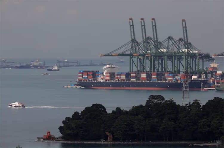 Một tàu container tại cảng Pasir Panjang. Nguồn: Reuters