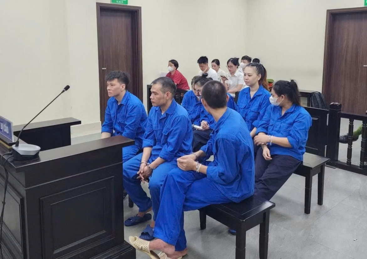 Các bị cáo tại phiên tòa