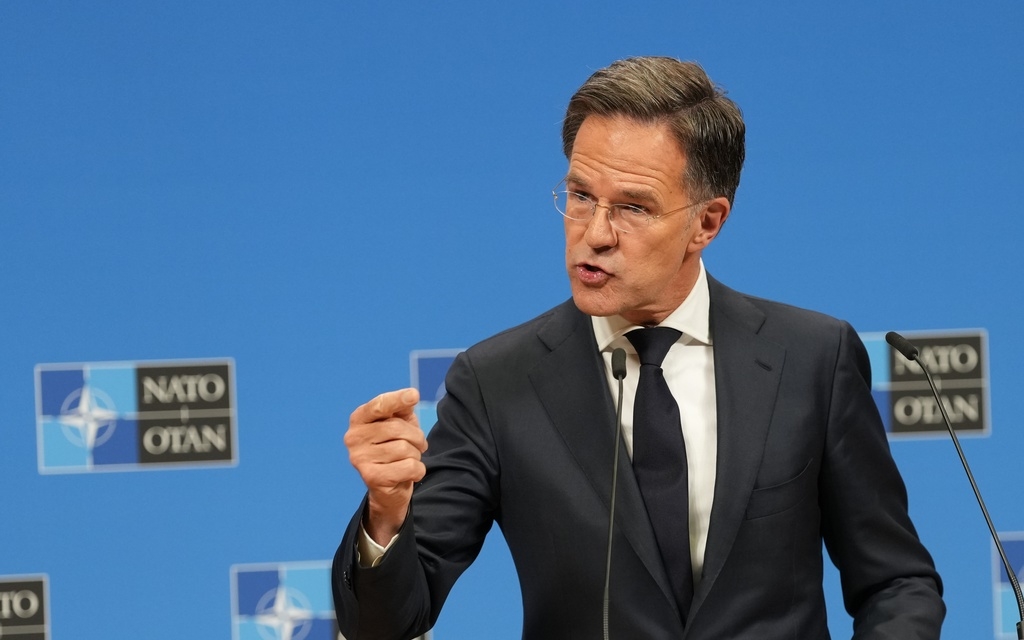Tổng thư ký NATO Mark Rutte phát biểu sau cuộc họp các bộ trưởng quốc phòng NATO tại trụ sở NATO ở Brussels, hôm 18/6. Ảnh: AP.