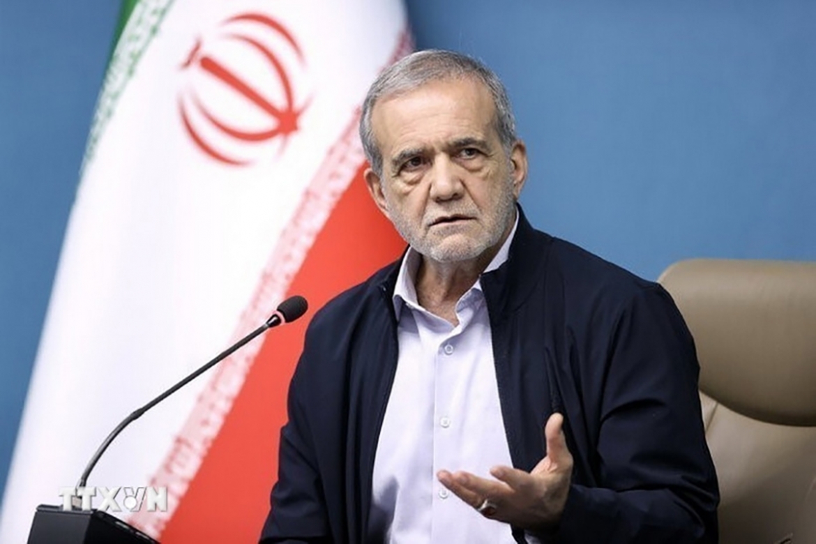 Tổng thống Iran Masoud Pezeshkian. Ảnh: IRNA/TTXVN