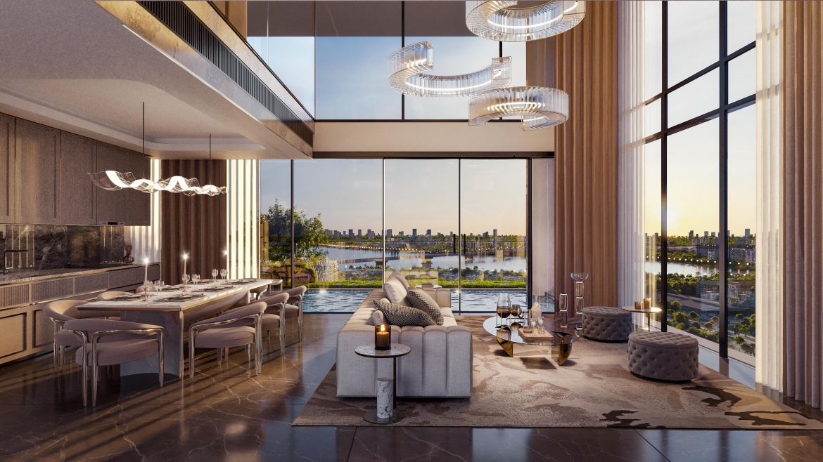 The Rey Edition đưa nếp nhà Hà Nội lên cao độ mới với không gian duplex thông tầng, rộng mở và giàu ánh sáng (Ảnh: Meygroup)