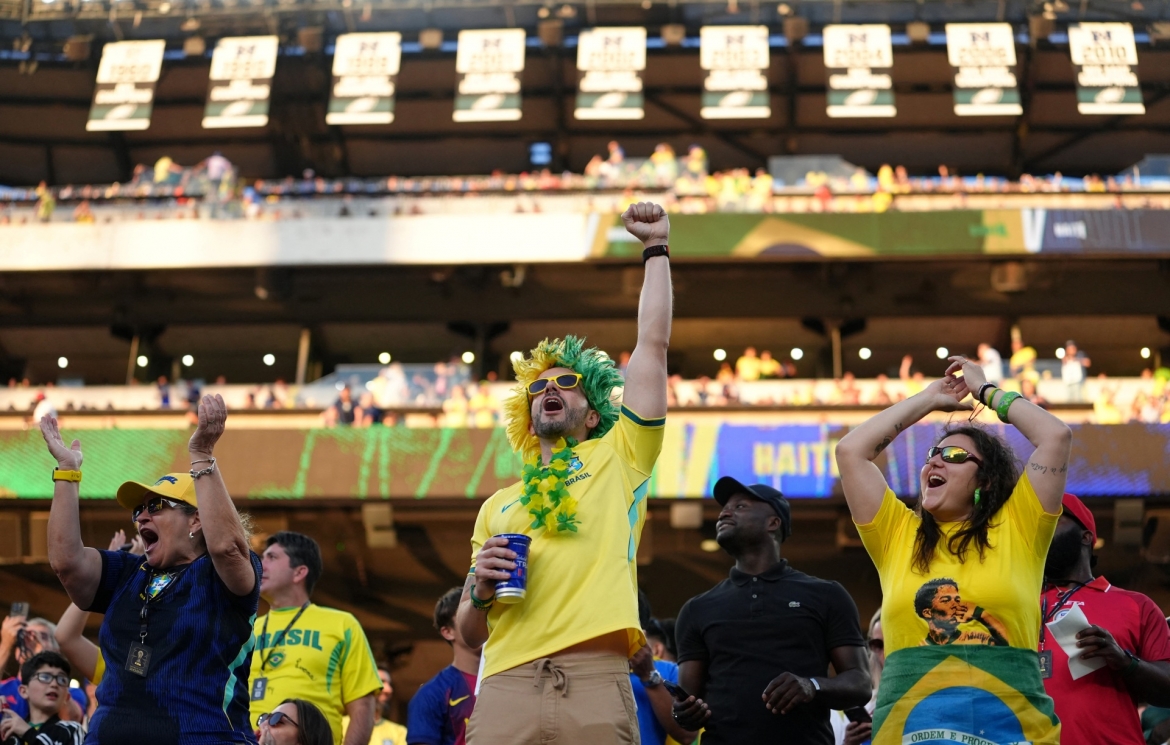 Bầu không khí đầy sôi động trên các khán đài sân Philadelphia - nơi diễn ra trận đấu Brazil vs Haiti bảng C World Cup 2026 (Ảnh: Reuters)