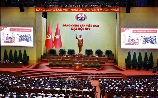 Phiên thảo luận tại hội trường về các văn kiện Đại hội, chiều 21/1/2026. Ảnh: TTXVN