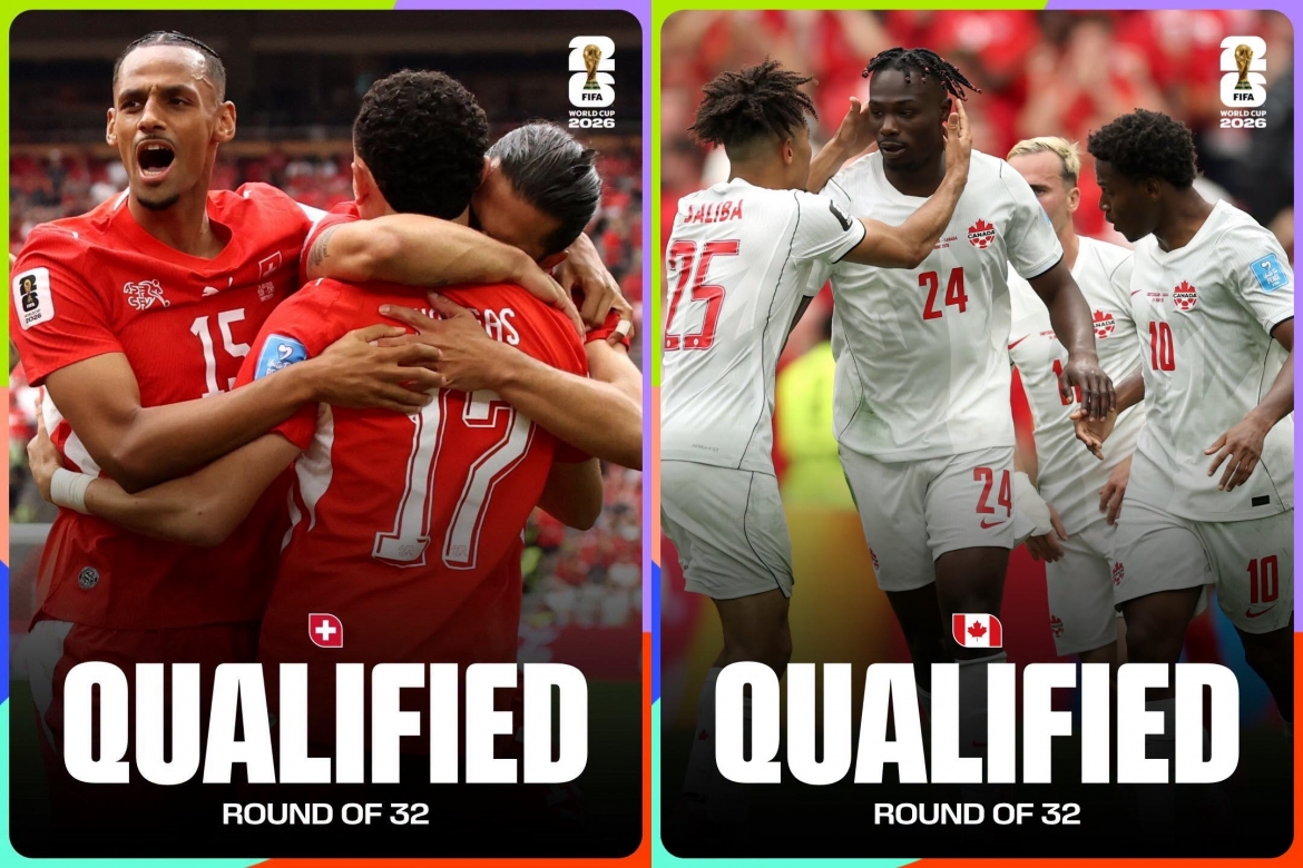 Thụy Sĩ và Canada cùng vượt qua vòng bảng World Cup 2026. (Ảnh: FIFA)