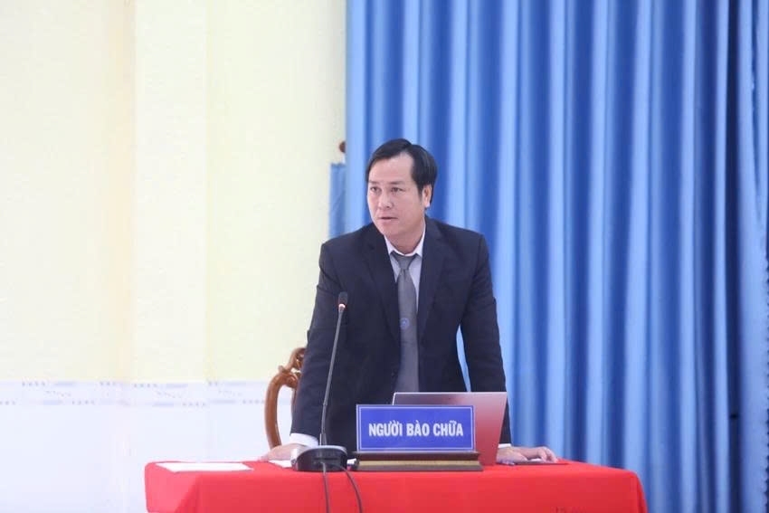 Luật sư bào chữa cho bị hại tại phiên tòa. Ảnh: Huỳnh Du