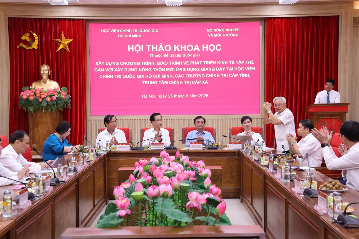 Hội thảo diễn ra tại Học viện Chính trị Quốc gia Hồ Chí Minh vào chiều 25/6.