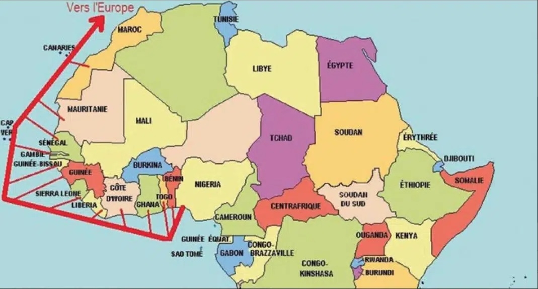 Sơ đồ mô phỏng tuyến đường ống khí đốt chạy từ Nigeria tới Morocco và sang châu Âu. Ảnh: afro-impact.com