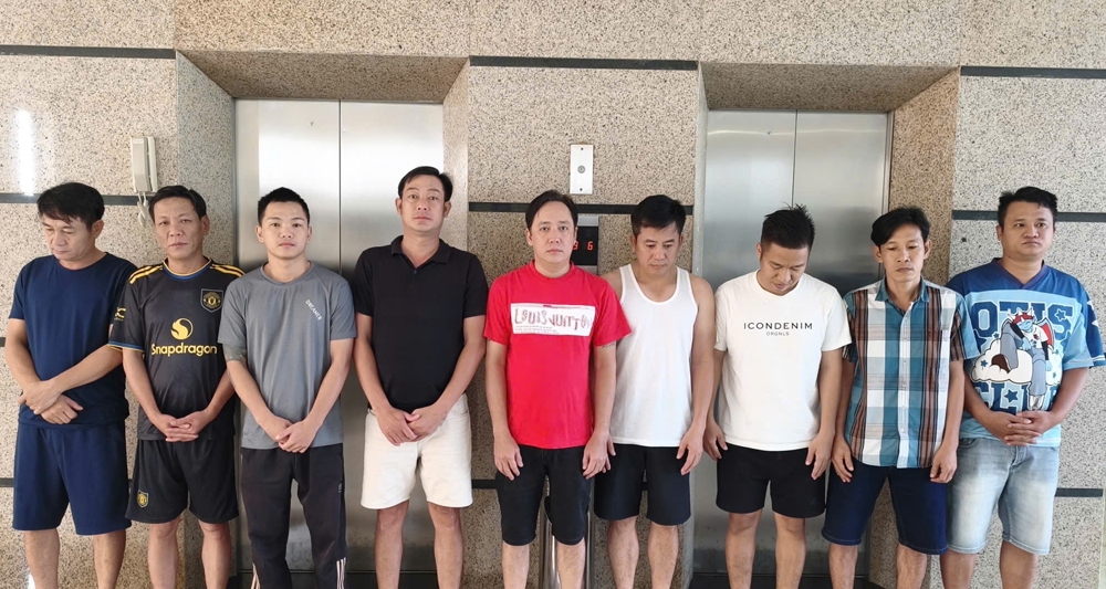 Đối tượng Vũ Văn Phương và các đối tượng trong chuyên án. Ảnh: CA Thanh Hóa.