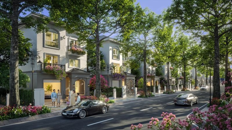 Biệt thự Eurowindow Central Avenue sở hữu khoảng lùi sân vườn riêng, mặt tiền rộng mở cùng thiết kế tối ưu công năng cho chủ nhân