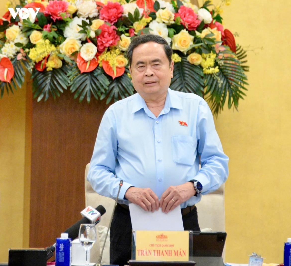 Chủ tịch Quốc hội Trần Thanh Mẫn phát biểu tại buổi giao ban.
