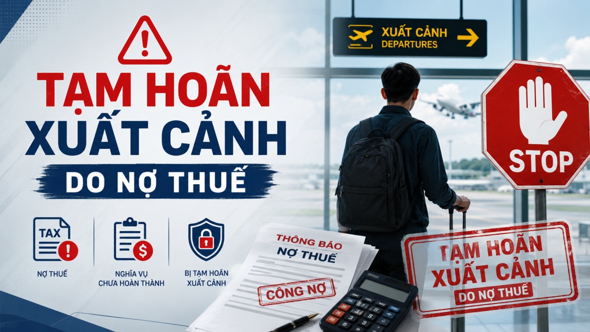 Nợ thuế từ 50 triệu đồng, quá hạn 120 ngày có thể bị tạm hoãn xuất cảnh. Ảnh: AI