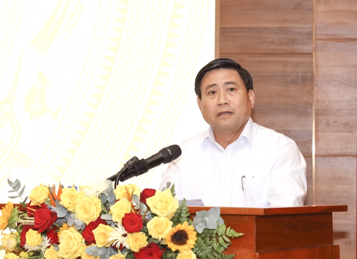 Ông Lâm Đông, Phó Bí thư Tỉnh ủy, Chủ tịch HĐND tỉnh Khánh Hòa phát biểu kết luận tại Hội nghị Tỉnh ủy