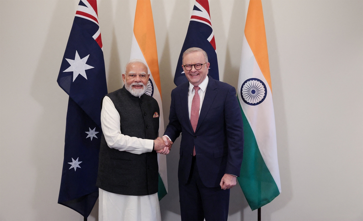 Thủ tướng Ấn độ Narenda Modi và Thủ tướng Australia Anthony Albanese. Ảnh: Reuters.